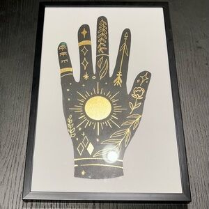 Framed Black and Gold Hand Art Print